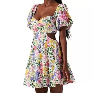 ASTR the Label Clarita Floral Print Cutout Dress